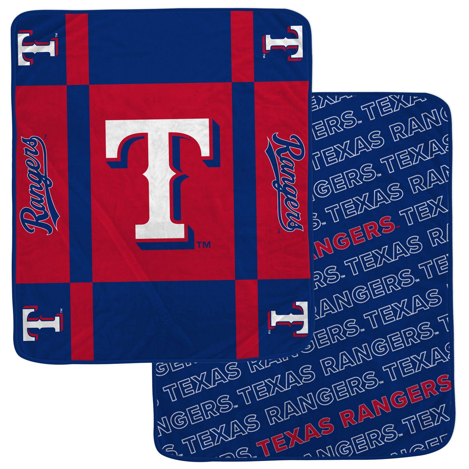 Pegasus Texas Rangers 60 x 70 Reverse Block Double-Sided Ultra Cozy ...