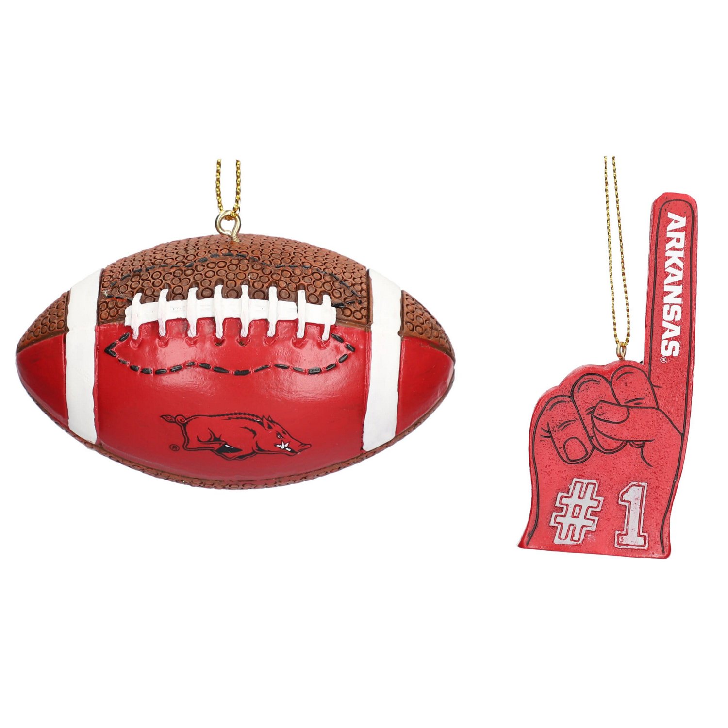 The Memory Company Arkansas Razorbacks Football Foam Finger Ornament