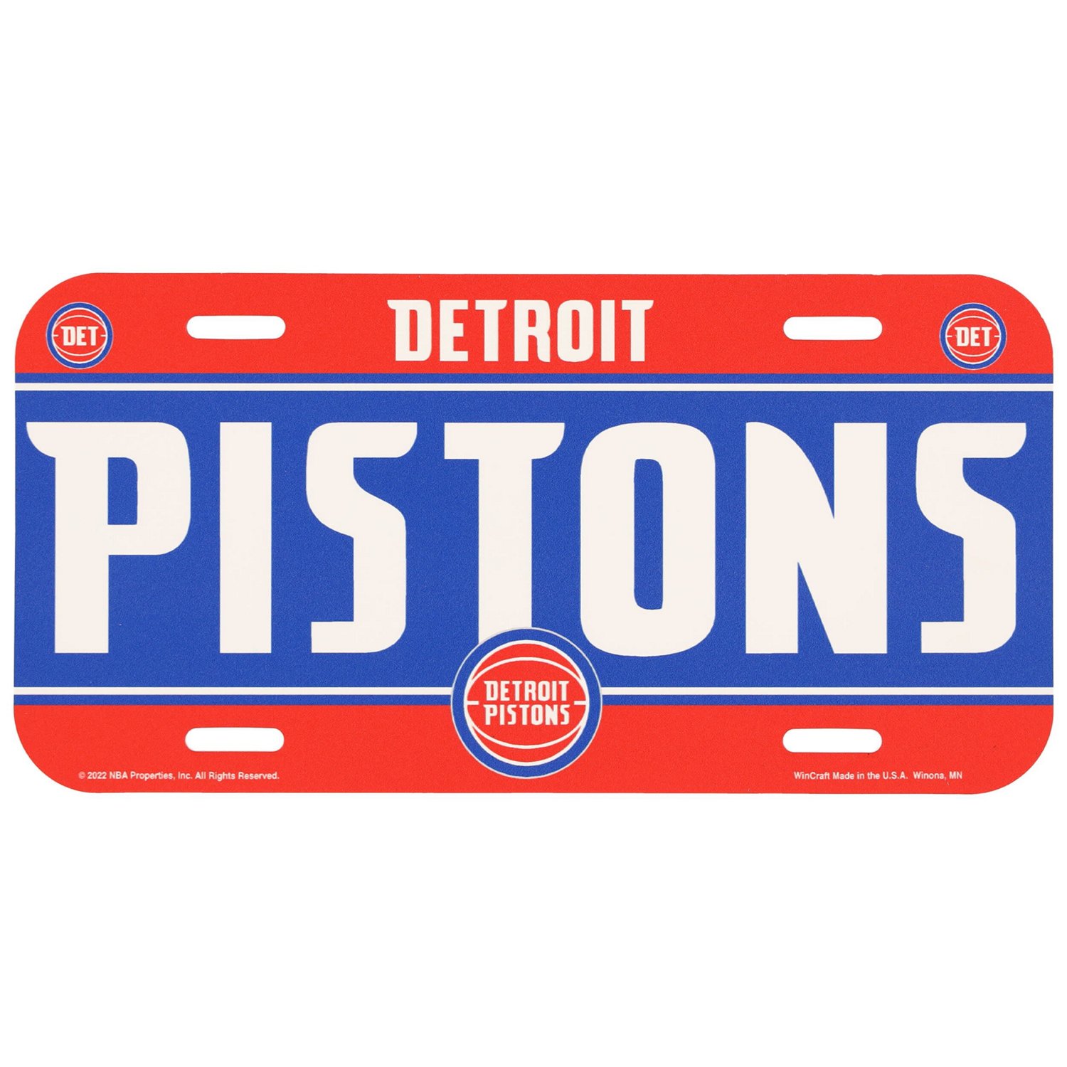 WinCraft Detroit Pistons Team Logo Plastic License Plate Academy