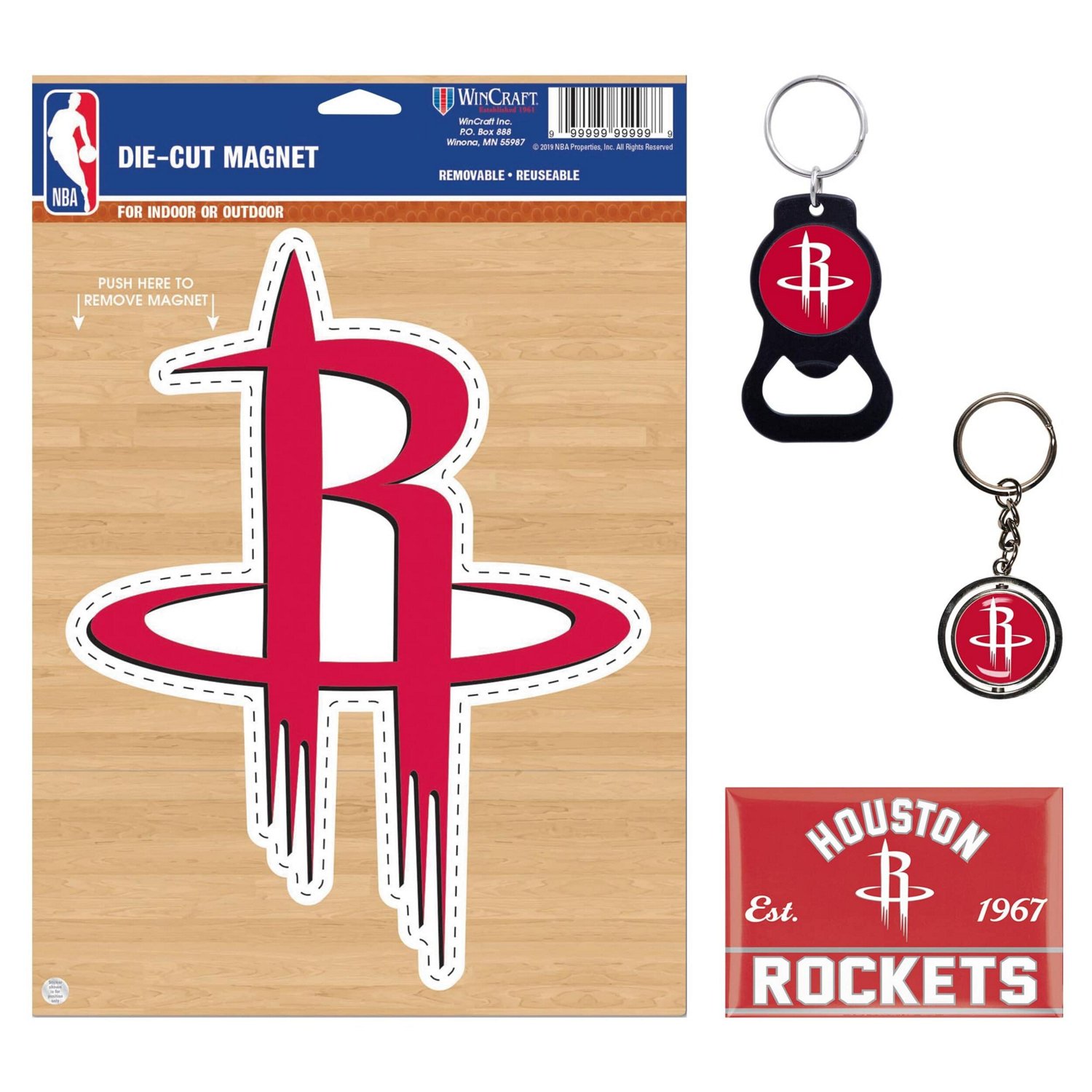 WinCraft Houston Rockets 4-Pack Key Rings and Magnets Set | Academy