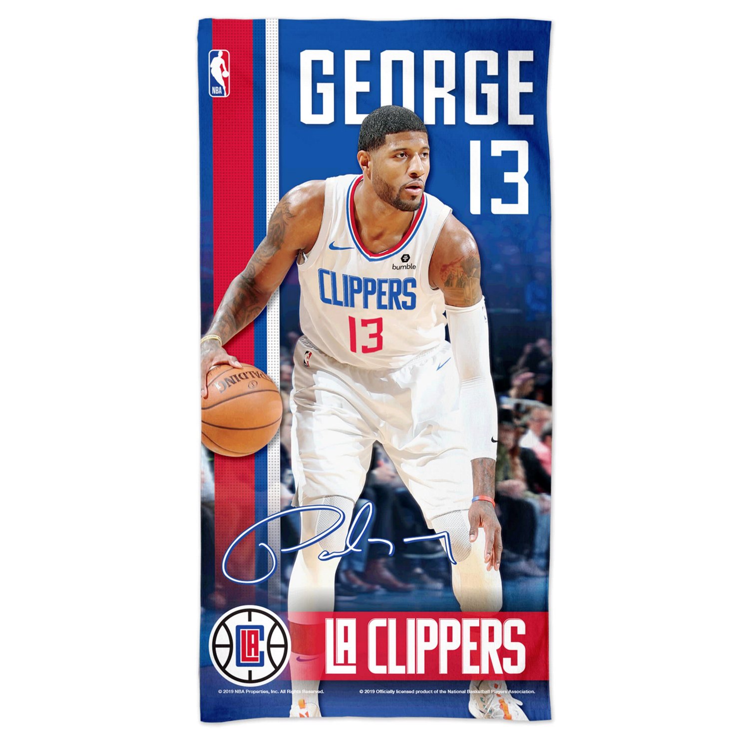 WinCraft Paul George LA Clippers 30'' X 60'' Spectra Beach Towel | Academy