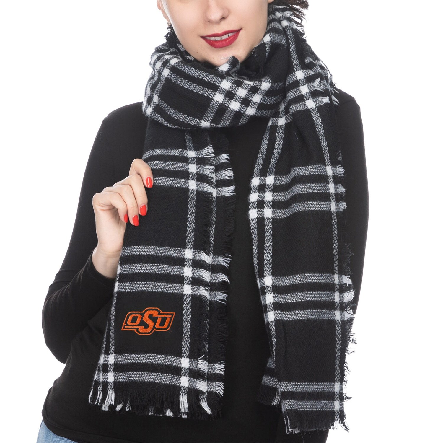 Women's ZooZatz Oklahoma State Cowboys Plaid Blanket Scarf Academy