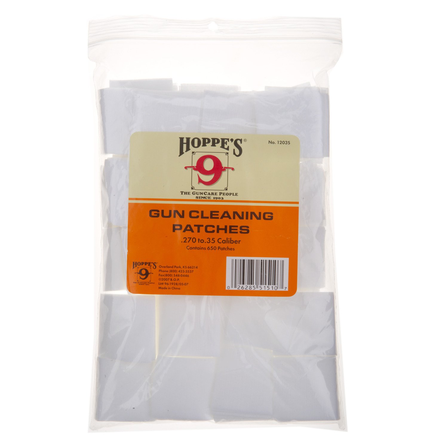 Outers 42388 Bulk Cotton Bore Patches - 450 Count, 3x3 - For All Gauge Shotguns