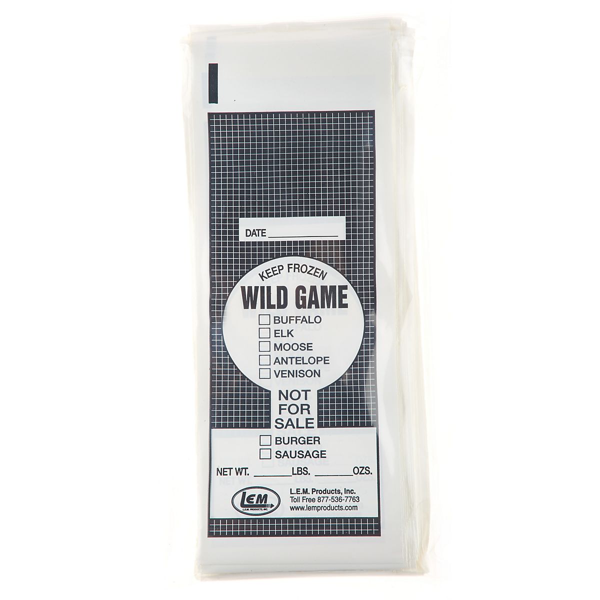 1 Ib Wild Game Poly Bag - 100 Count, LEM