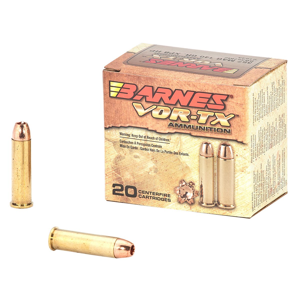 BARNES VORTX XPB .357 Magnum 140Grain Handgun Bullets Academy