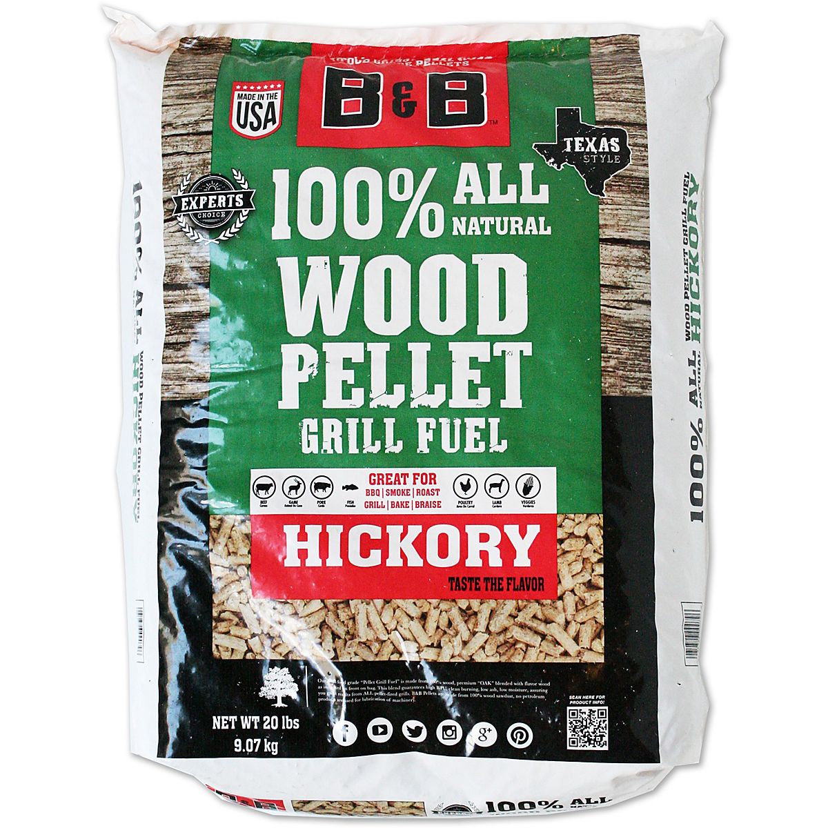 B&B Hickory 20 Lb. Pellet Grill Fuel | Academy