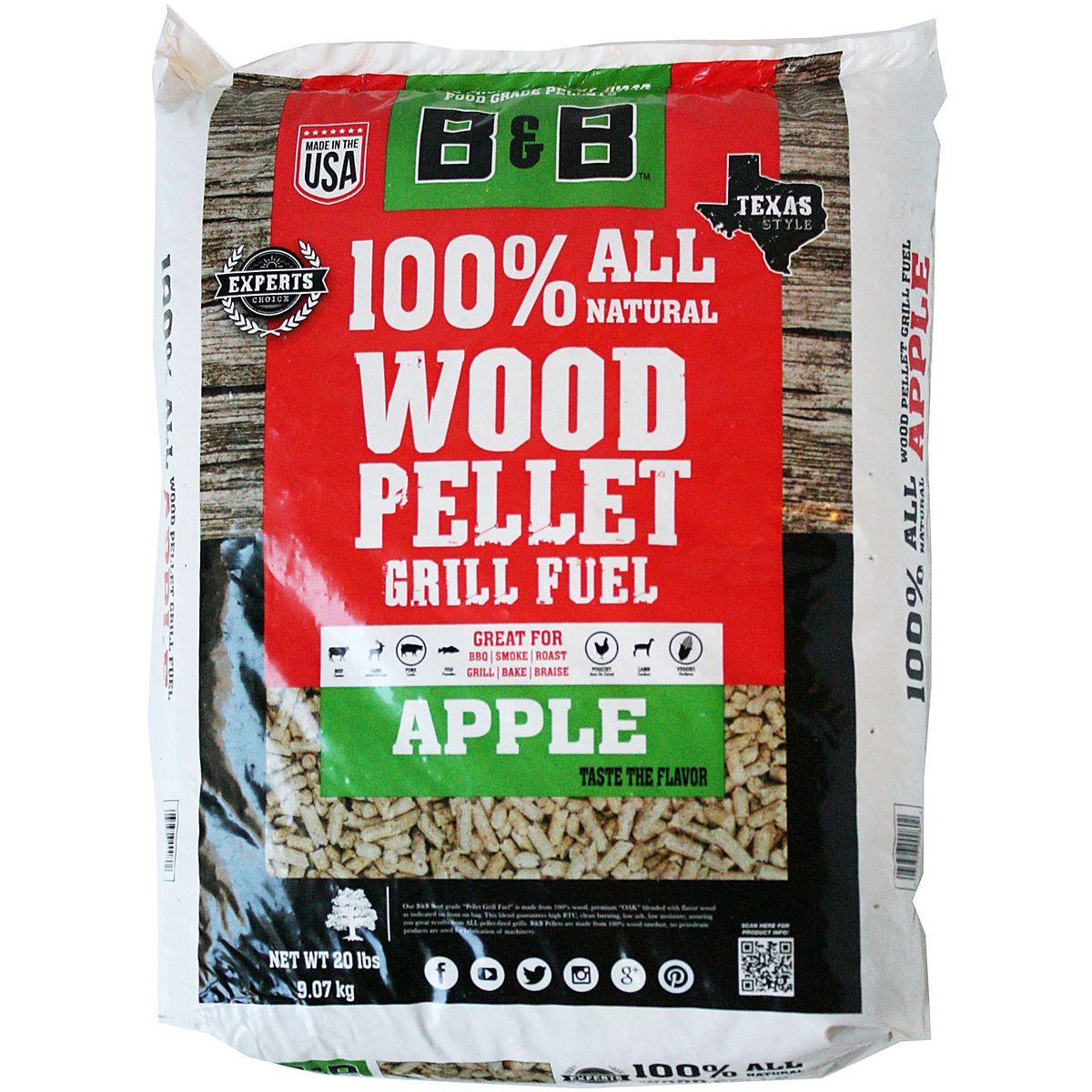 B&B Apple 20 lb. Pellet Grill Fuel Academy