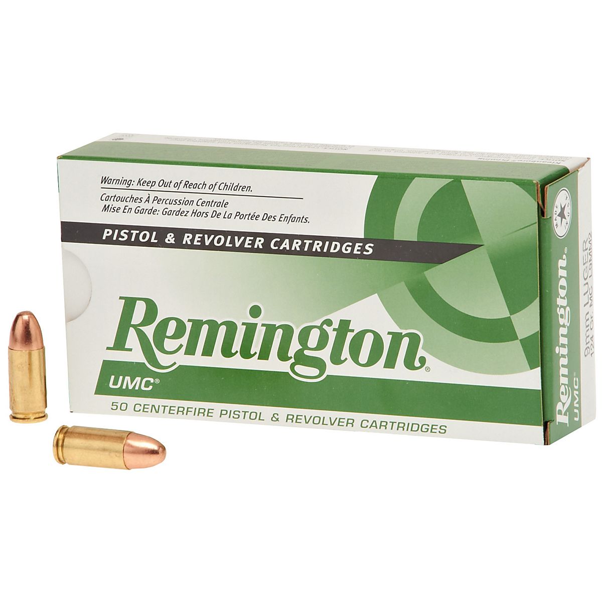 Remington UMC 9mm Luger 124-Grain Centerfire Handgun Ammunition | Academy