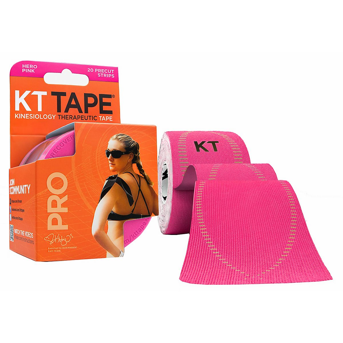 KT Tape Pro Precut Elastic Athletic Tape 20Strip Pack Academy