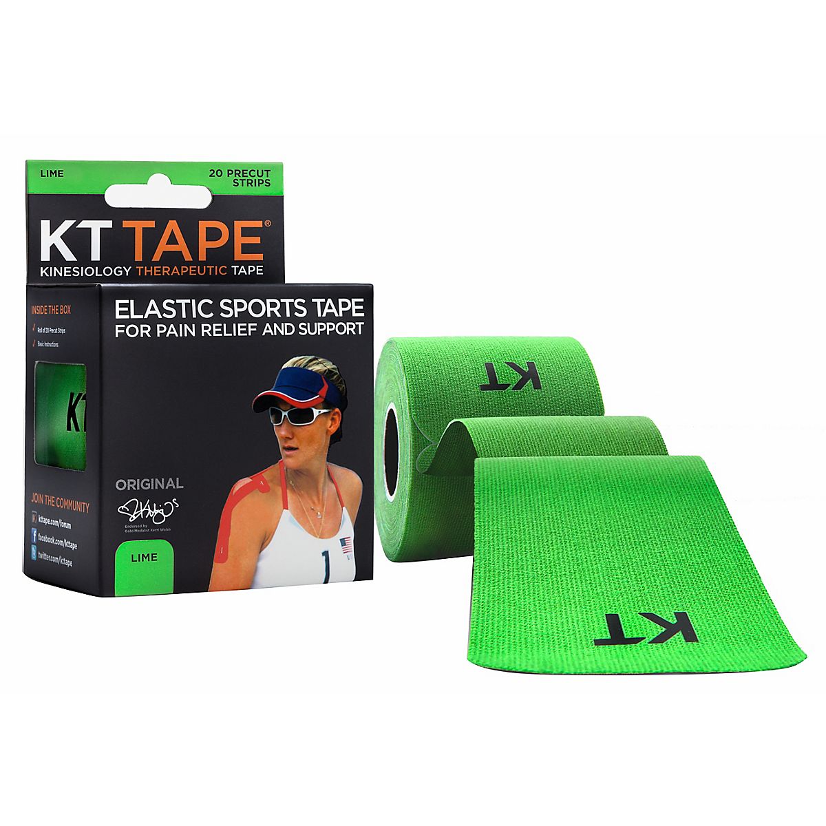 KT Tape Original Precut Elastic Athletic Tape 20Strip Pack Academy