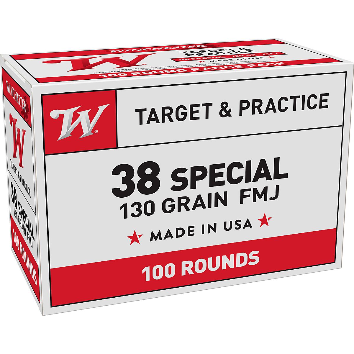 Winchester 38 Special 130 Grain Centerfire Handgun Ammunition 100 Rounds Academy 3177