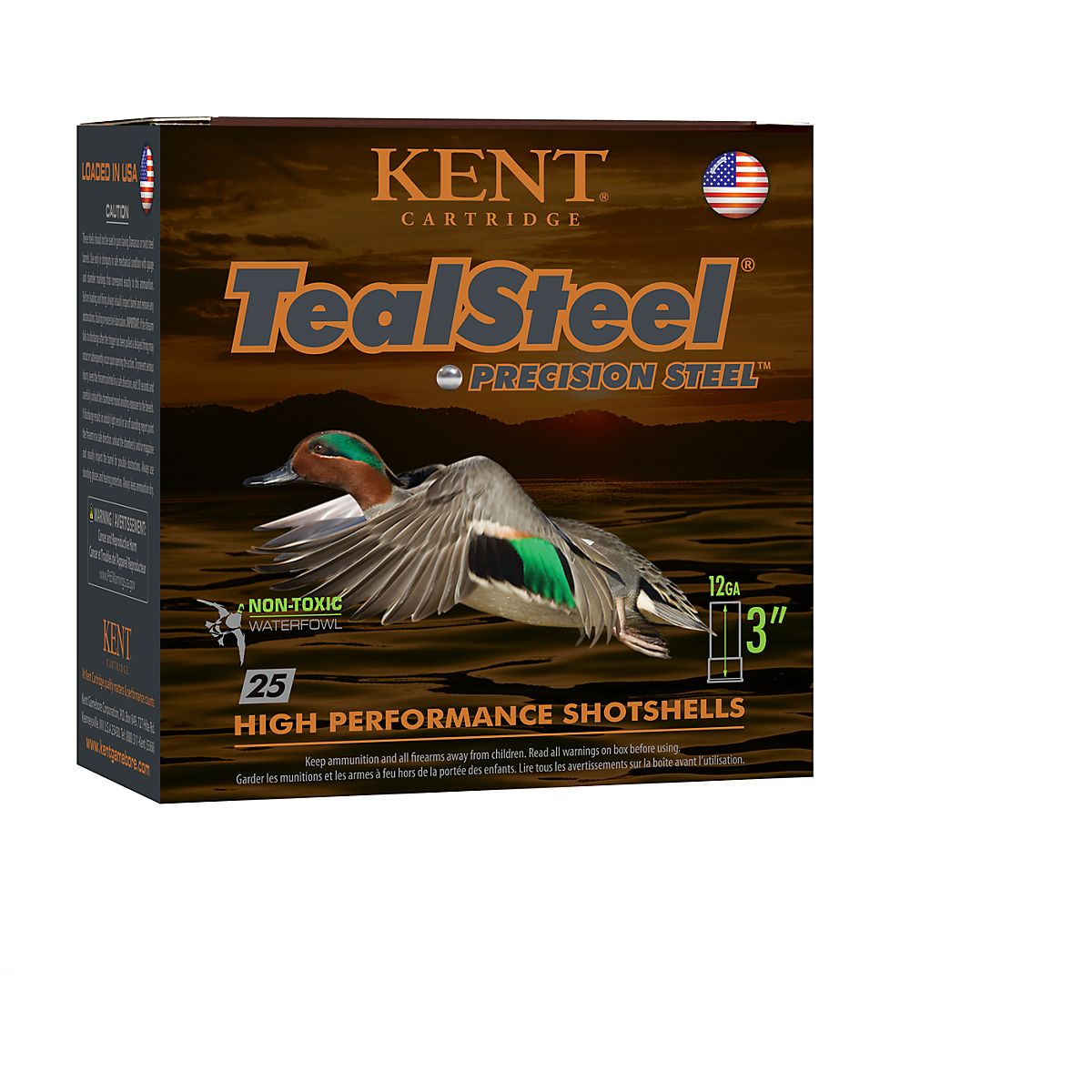 KENT TealSteel Waterfowl 12 Gauge Precision Steel Shotshells - 25 ...