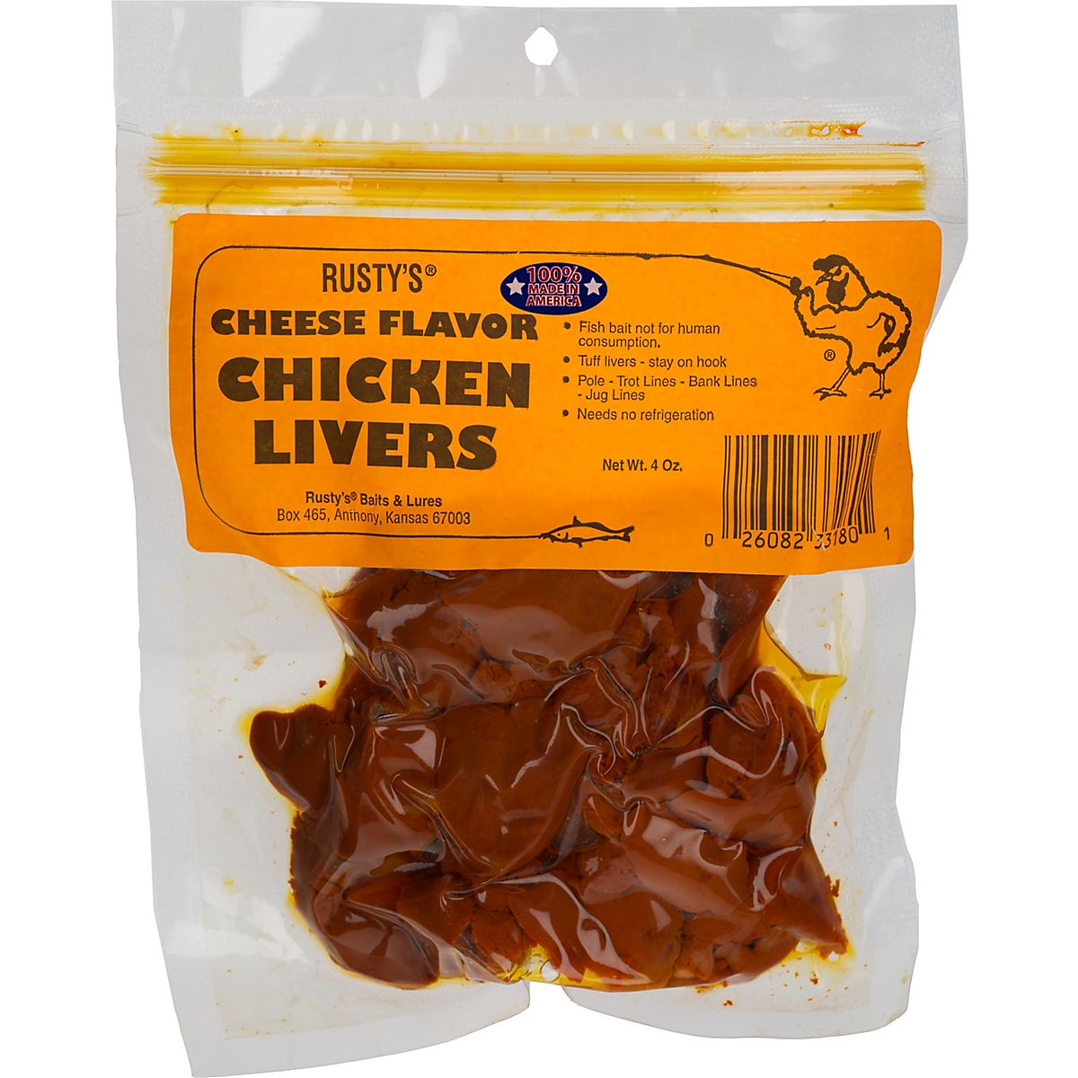 Rusty's 4 oz. Cheese Chicken Liver Catfish Bait Academy
