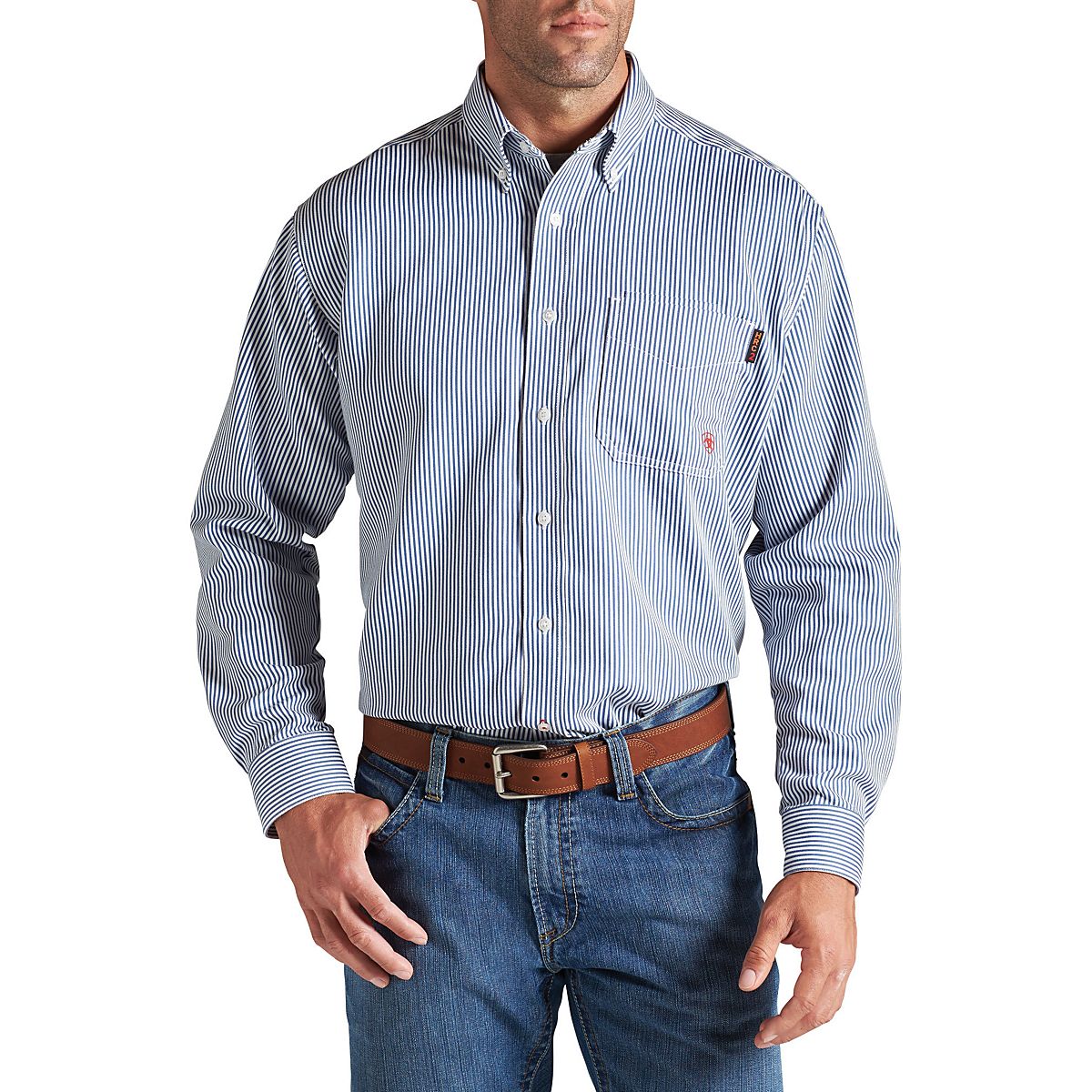 Ariat Men's FR Striped Work Shirt Free Shipping at Academy