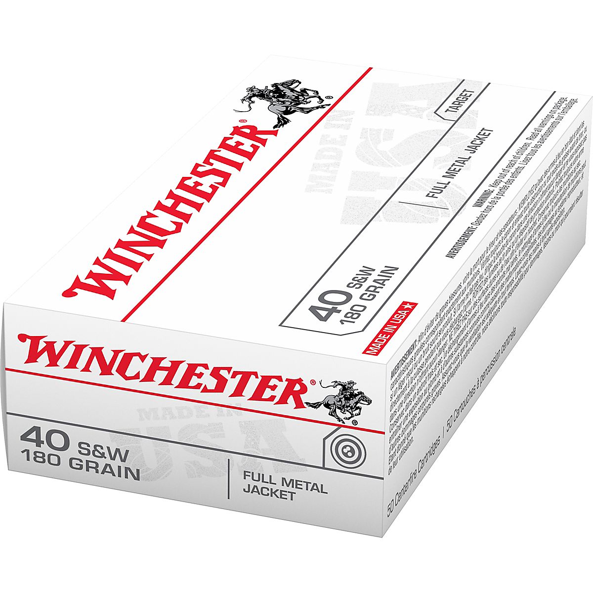 Winchester USA Full Metal Jacket .40 Smith & Wesson 180-Grain
