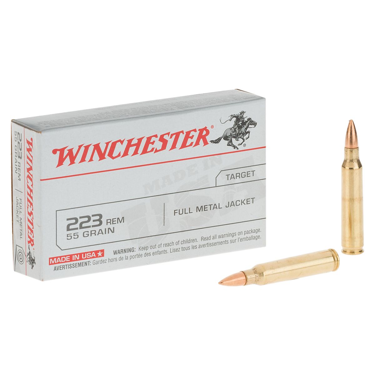 Winchester - USA White Box .223 Rem 55 Grain FMJ Target Ammo - 20 Rounds -  Murdoch's