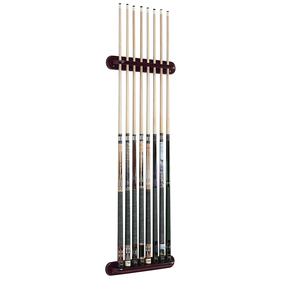 GLD Traditional 8Cue Billiard Cue Wall Rack Academy