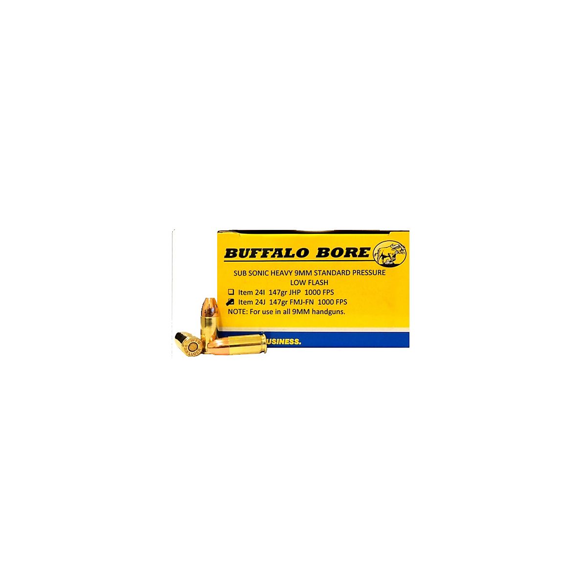 Buffalo Bore Subsonic Heavy Standard Pressure 9mm 147-Grain Centerfire ...