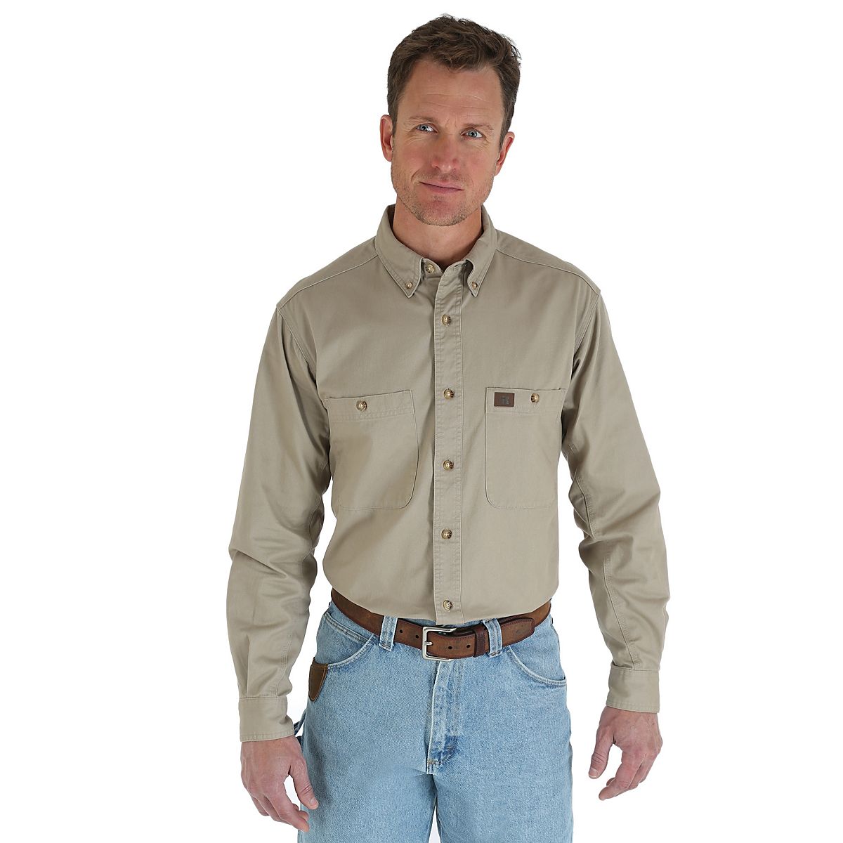 Wrangler Men's Riggs Workwear Twill Button Down Work Shirt | Academy