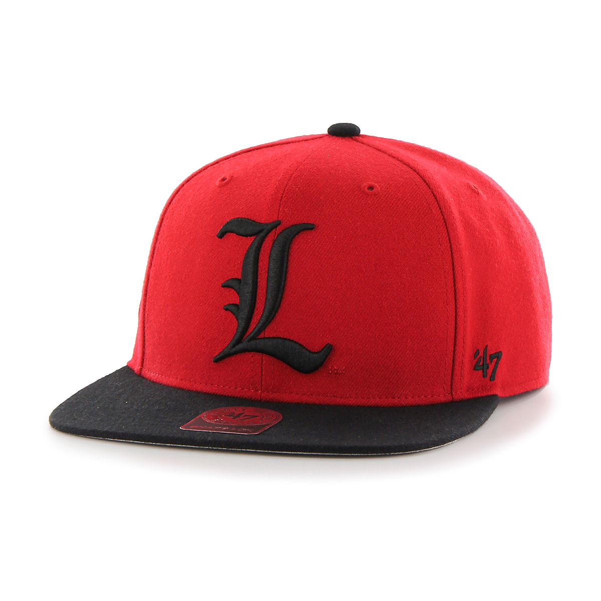 University Of Louisville Cardinals Hat Cap Adjustable Black Red Embroidered  Logo