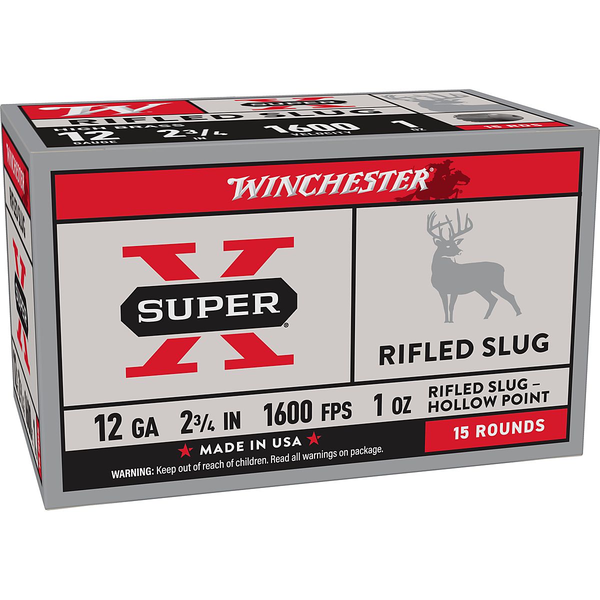 Winchester Smooth Bore 12 Gauge Rifled Slugs 15 Rounds Academy