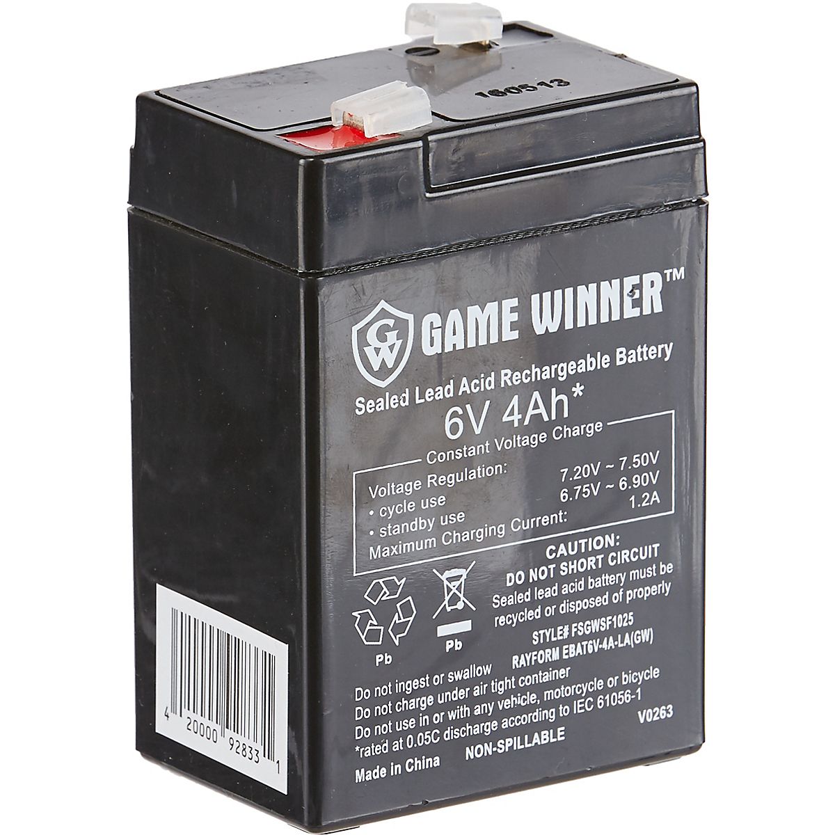 Game Winner® 6V 4 Ah Feeder Battery Academy