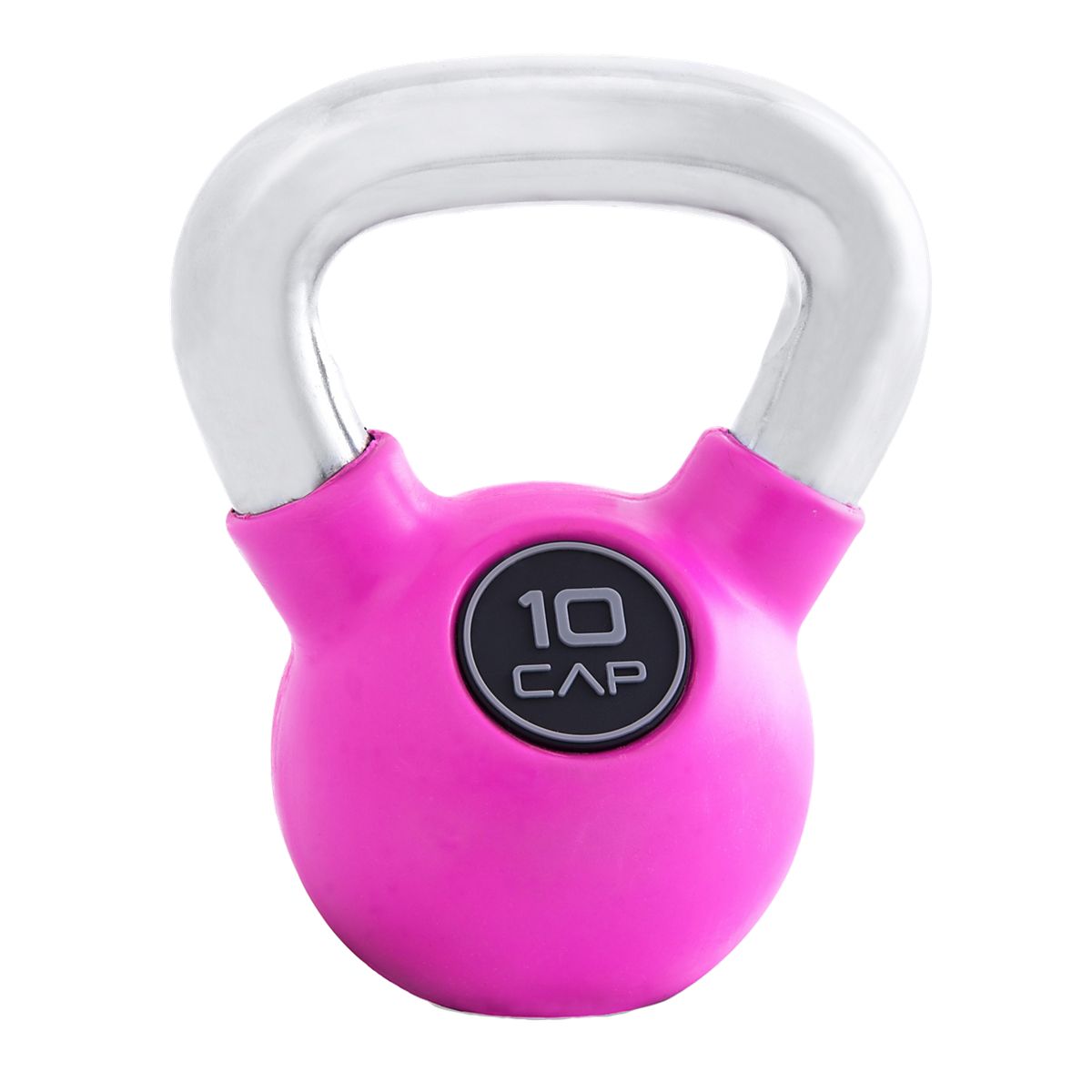 CAP Barbell RubberCoated 10 lb. Kettlebell with Chrome Handle Academy