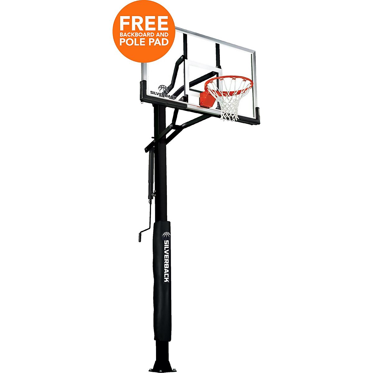 Silverback 60 in Inground TemperedGlass Basketball Hoop Academy