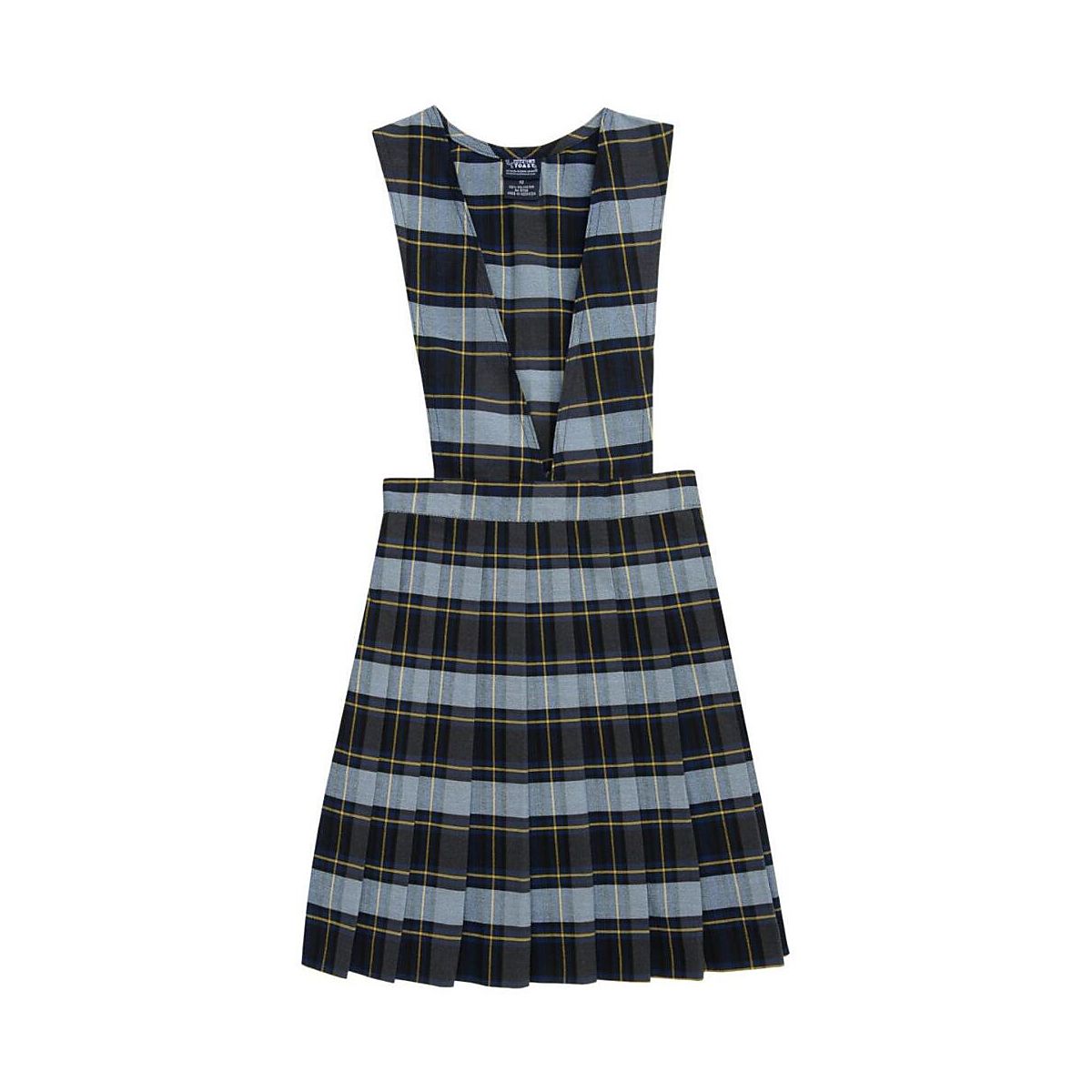 French Toast Girls' Vneck Pleated Plaid Jumper Academy