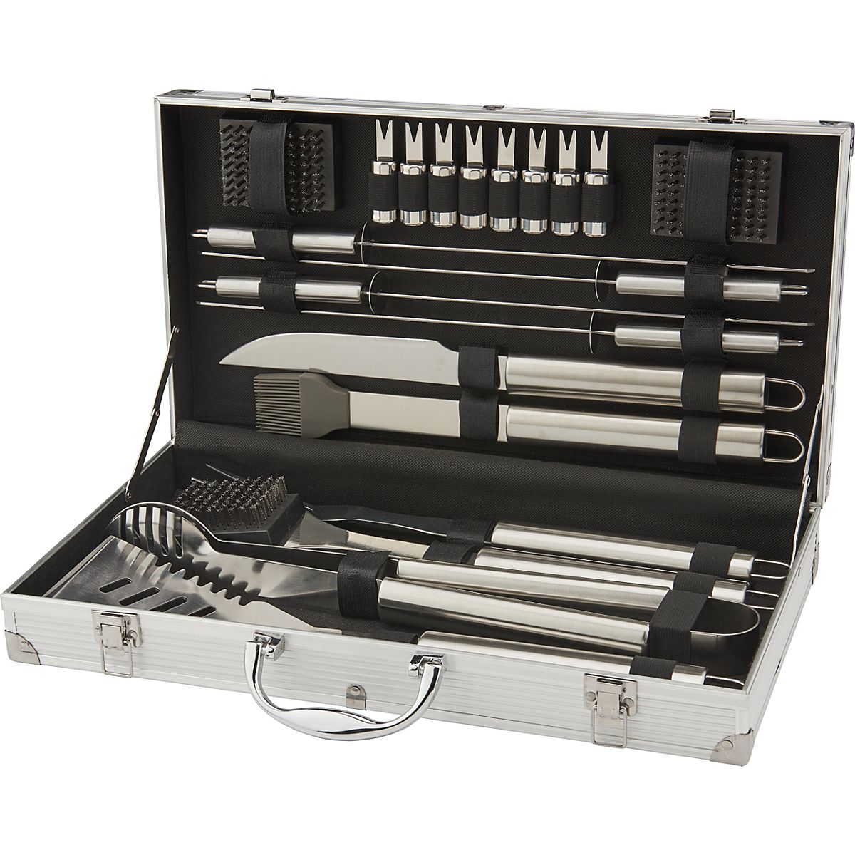 Outside The Box 18 Set Of 3 BBQ Tools Stainless Steel & Wood