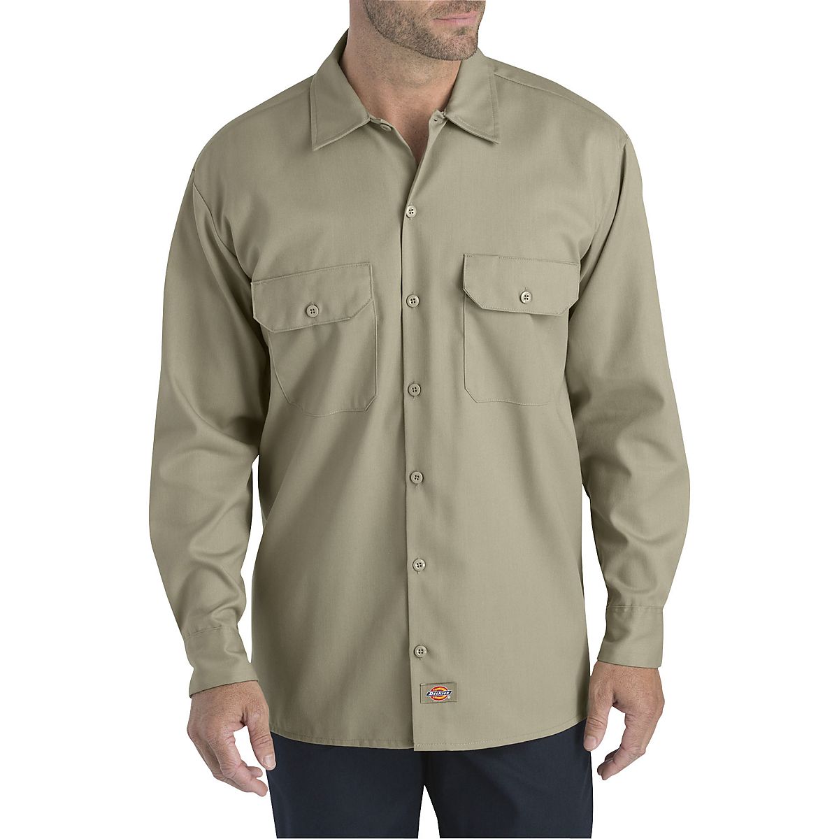 Dickies Men's FLEX Relaxed Fit Long Sleeve Twill Work Shirt | Academy