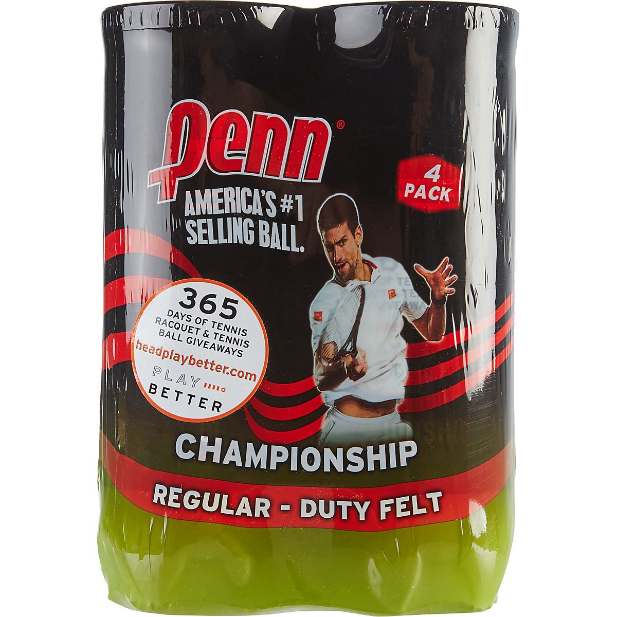 PENN Champ RD Tennis Balls 4Pack Academy