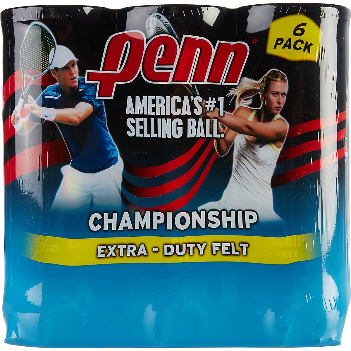 PENN Champ XD Tennis Balls 6Pack Academy