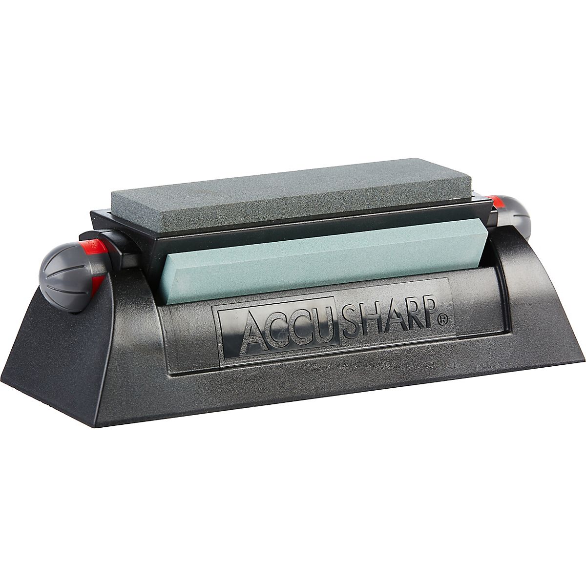 AccuSharp Stone Knife & Tool Sharpening System - Tri-Stone Knife Sharpener  Kit with Mountable Rubber-Grip Base - Quickly Sharpens, Restores, Repairs 