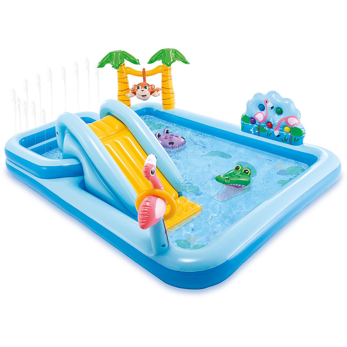 School Blue Kiddie Pool With Slide INTEX Jungle Adventure Kids