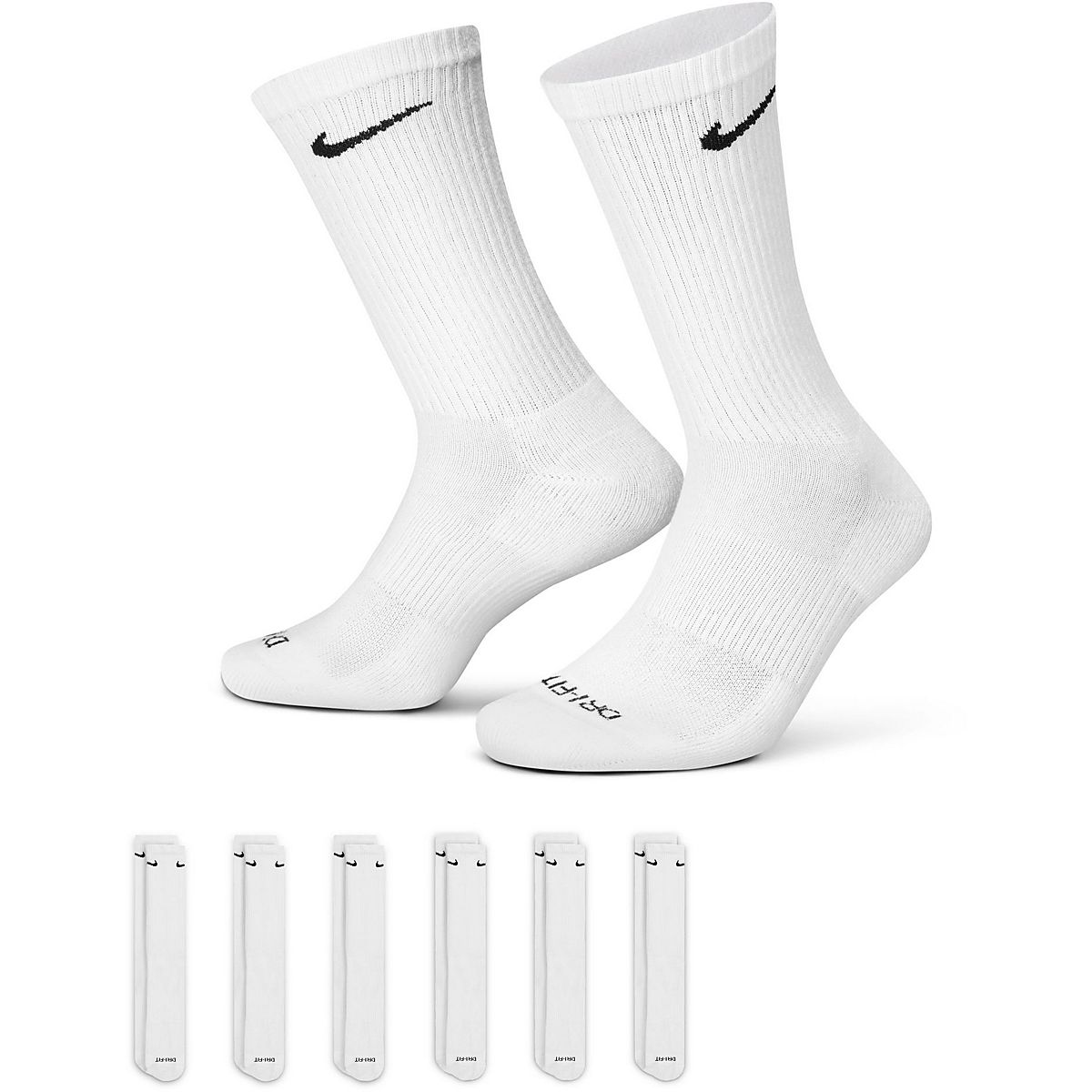 Nike Men's Everyday Plus Cushion Training Crew Socks 6 Pack | Academy