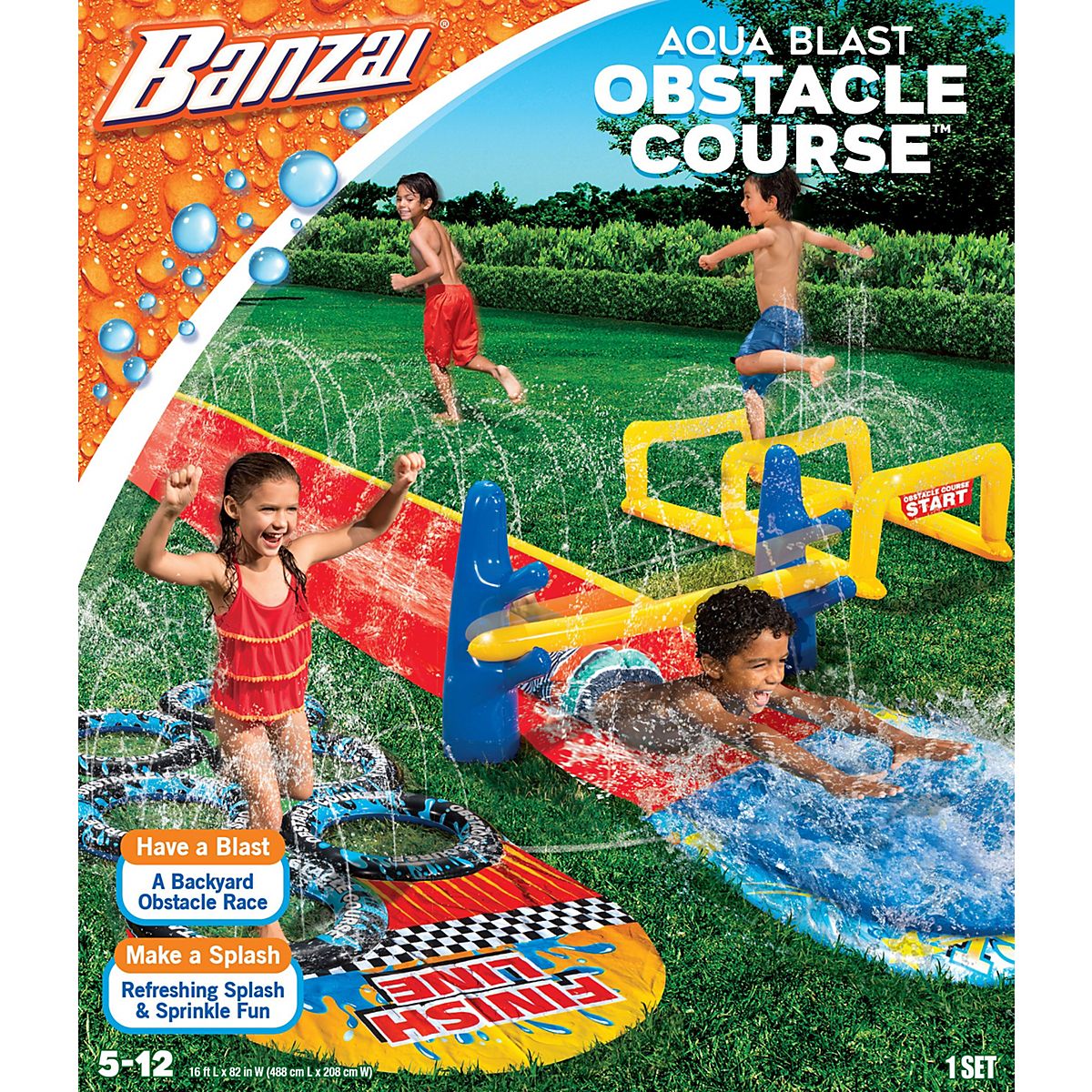 aqua blast obstacle course slide