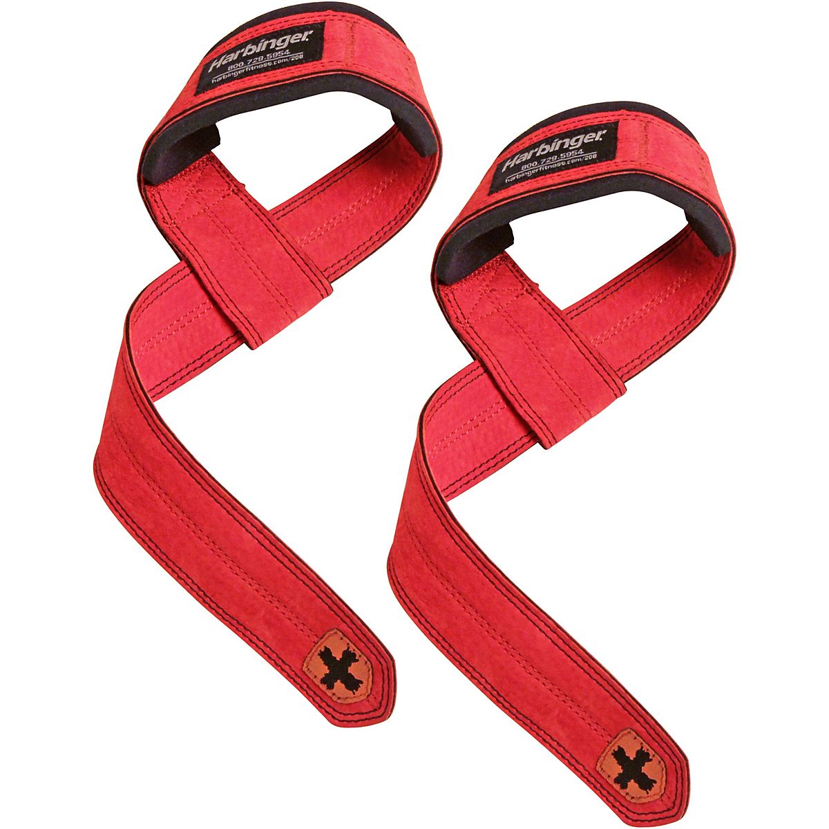 Harbinger Adults' Padded Leather Lifting Straps Academy
