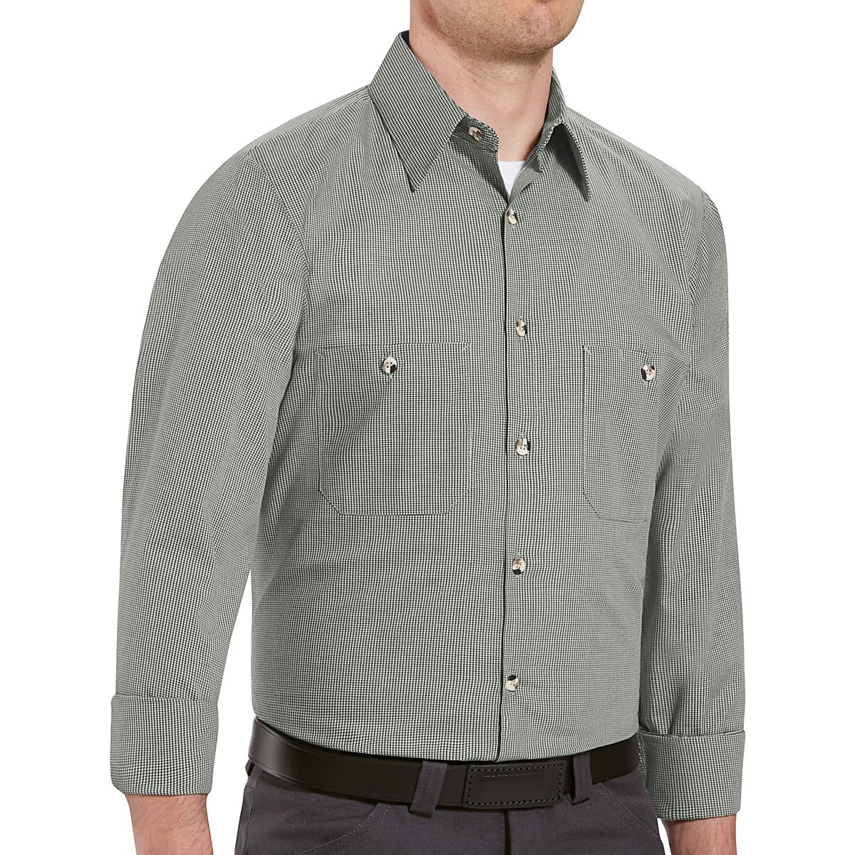 Red Kap Men's Microcheck Uniform Work Shirt