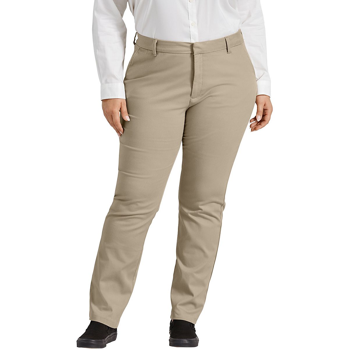 Dickies Women's Plus Size Perfect Shape Boot Cut Twill Pants