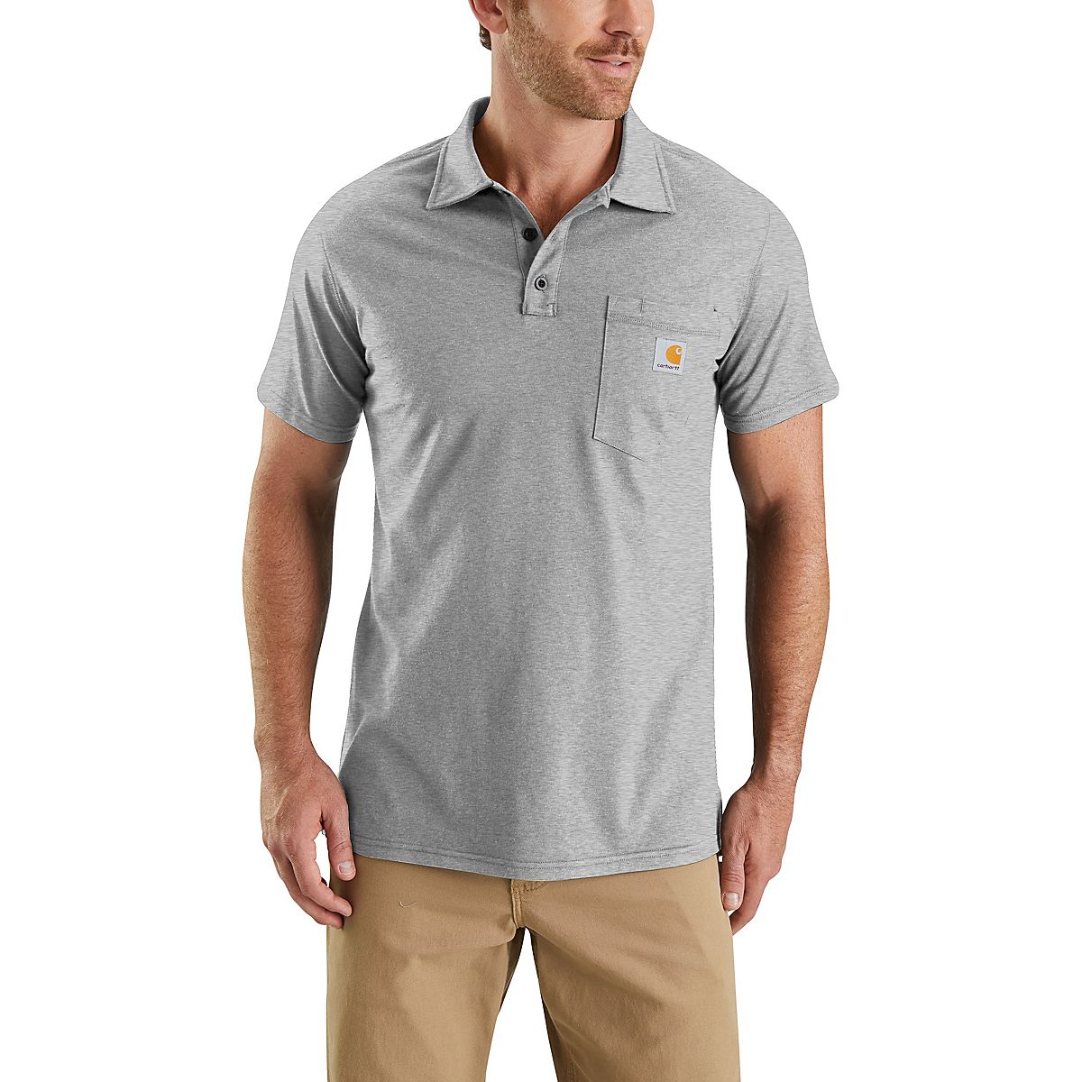 Carhartt Men's Force Cotton Delmont Pocket Polo Shirt | Academy