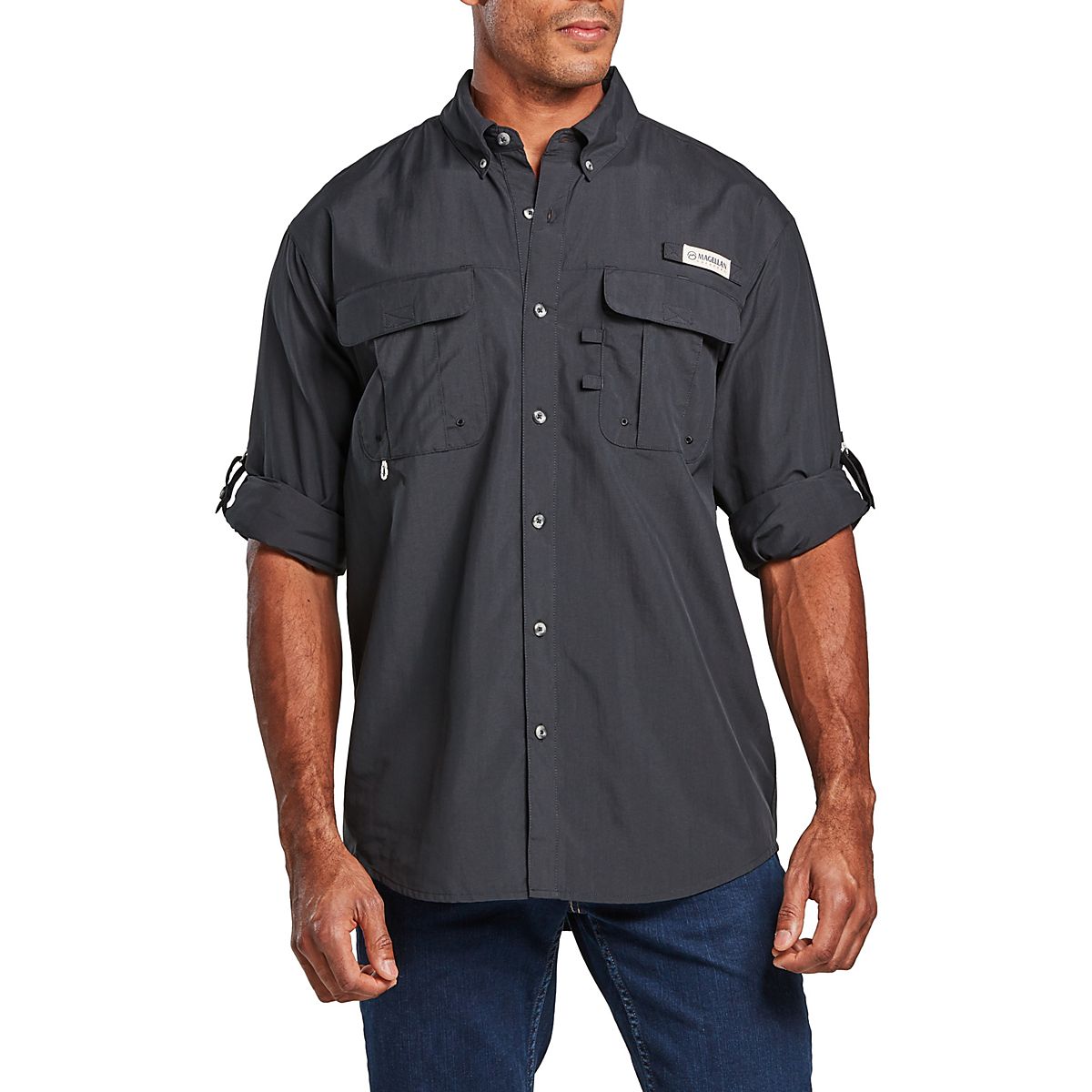 Magellan Outdoors Men's Laguna Madre Solid Short Sleeve Fishing Shirt