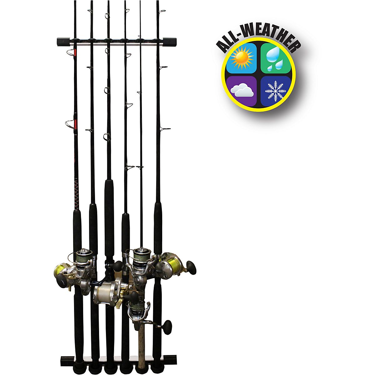  Coldcreek Outfitters Universal Fishing Rod Rack, Fishing Gear,  Fishing Accessories, Rod Holder, Pole Storage, Wall Mount, Cieling Mount,  24 L x 3 W x 3 H : Sports & Outdoors