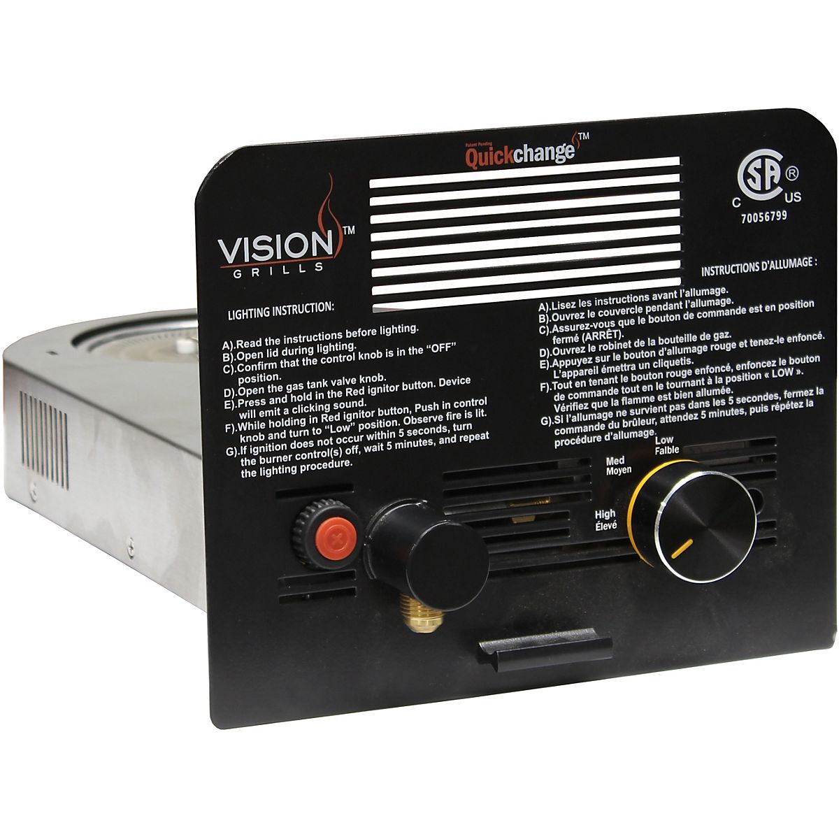 Vision Grills QuickChange Gas Insert Free Shipping at Academy
