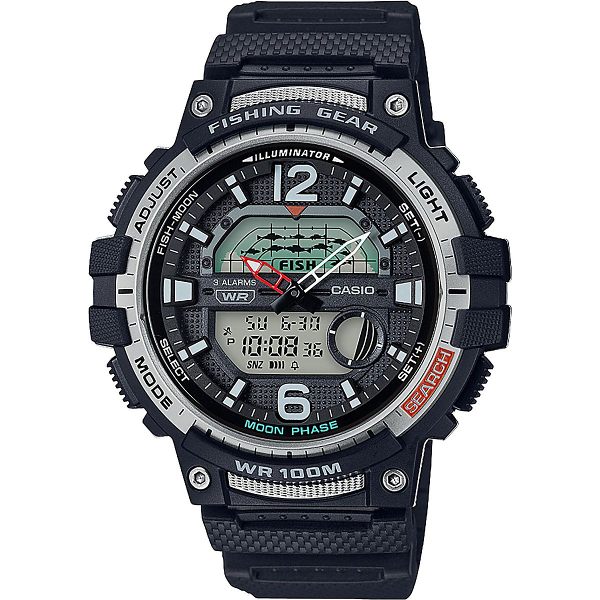 Casio Men's Fishing Mode Resin Strap Watch Academy