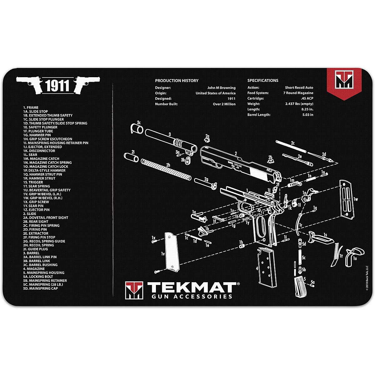 TekMat 1911 Gun Cleaning Mat Academy