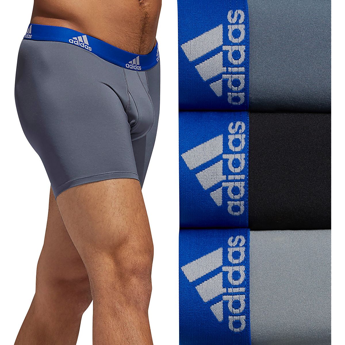 Adidas Mens Performance Boxer Briefs 3 Pack Academy 