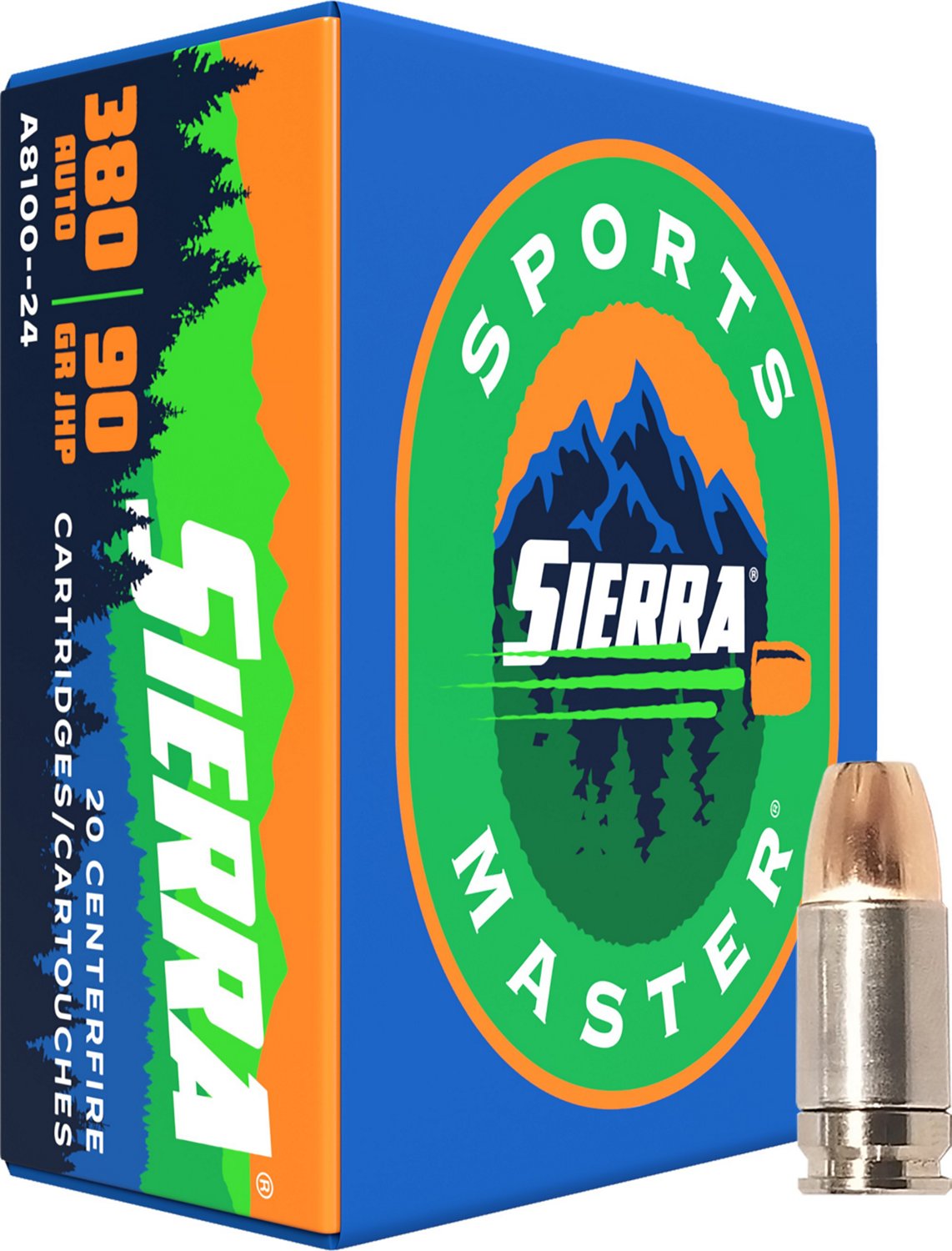 Sierra Sports Master 380 Auto 90 Grain JHP Centerfire Ammunition 20 