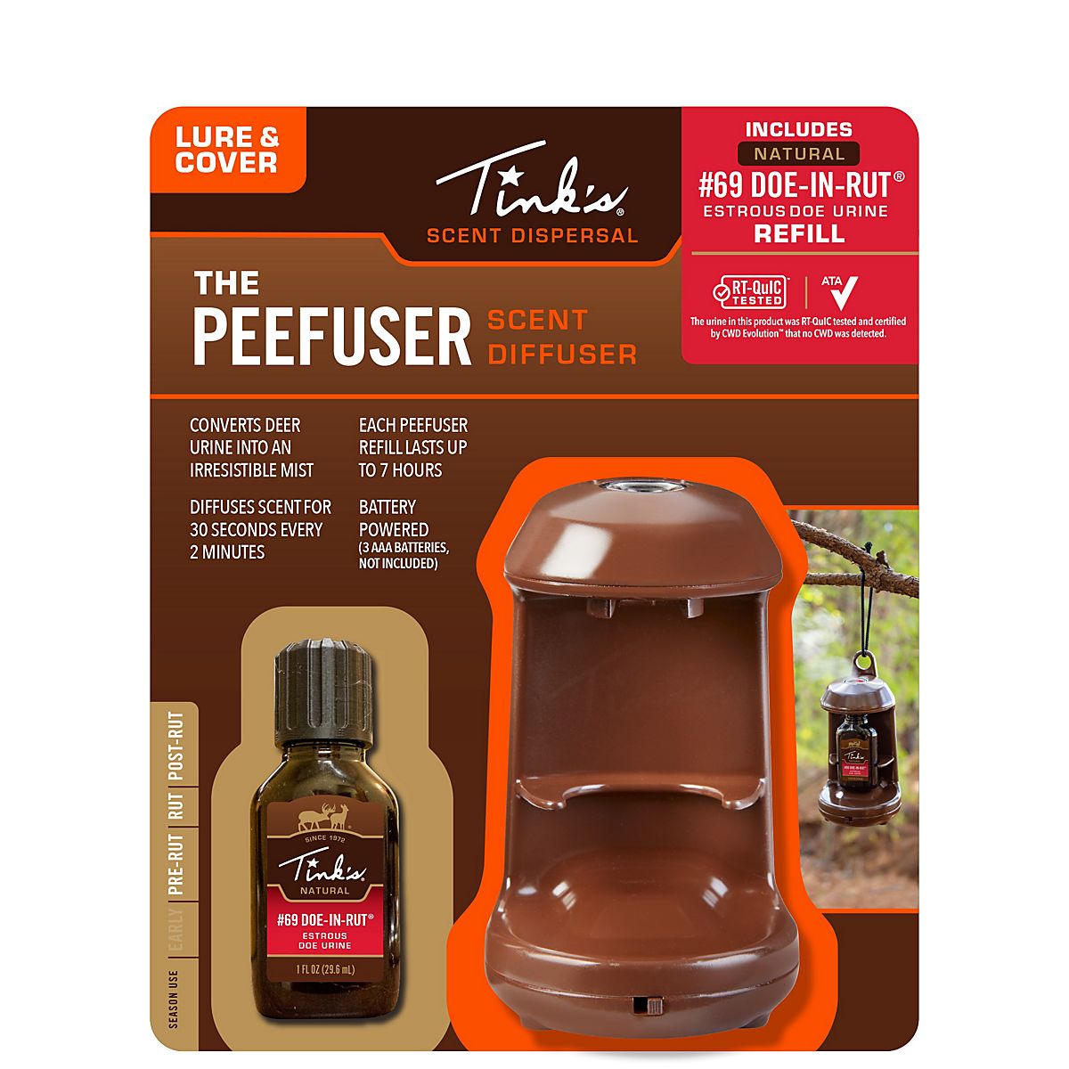 Tink's Peefuser Deer Scent Diffuser with Tink's #69 Doe-in-Rut Natural ...