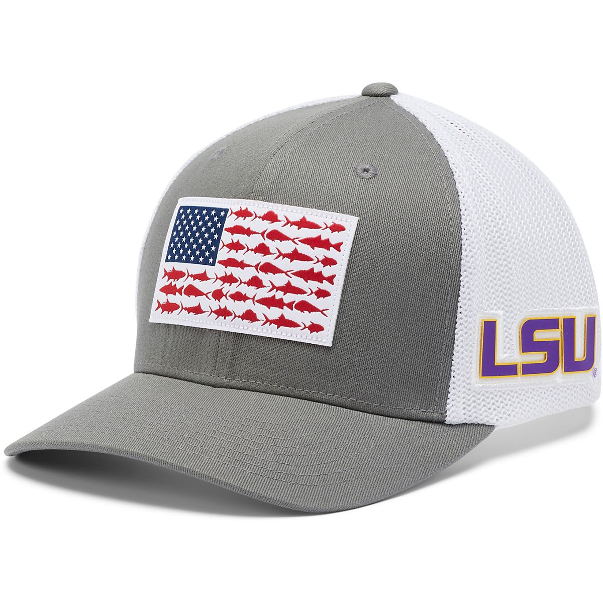 Columbia Men's LSU Tigers Mesh Fishing Ball Cap Academy